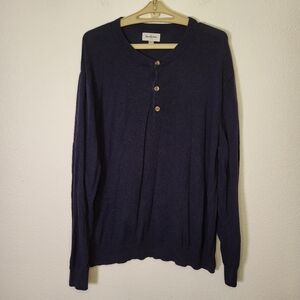 Goodfellow 1/4 Button Sweater in Navy Blue size XXL